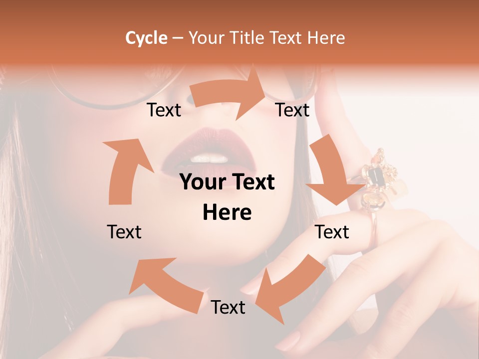 A Woman Wearing Glasses And A Hat With A Ring On Her Finger PowerPoint Template