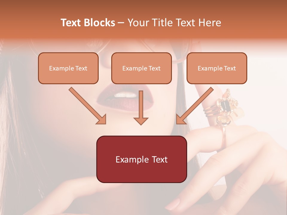 A Woman Wearing Glasses And A Hat With A Ring On Her Finger PowerPoint Template