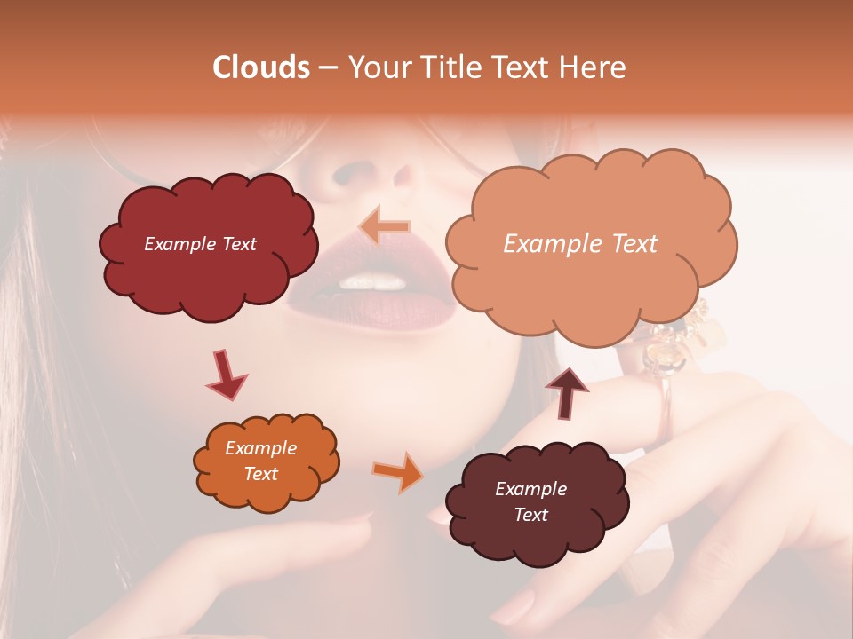 A Woman Wearing Glasses And A Hat With A Ring On Her Finger PowerPoint Template