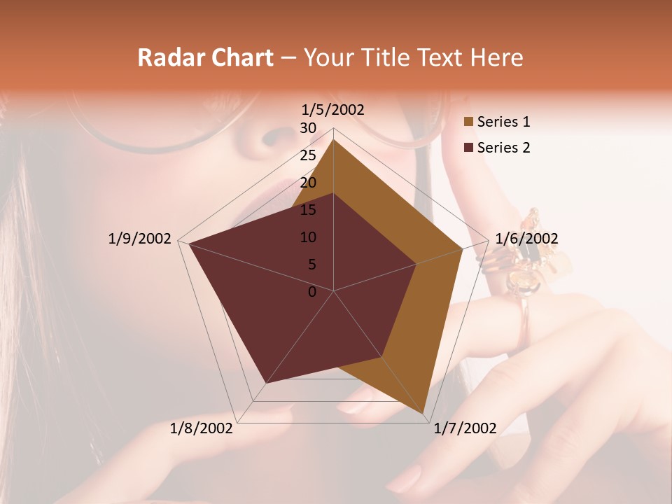 A Woman Wearing Glasses And A Hat With A Ring On Her Finger PowerPoint Template