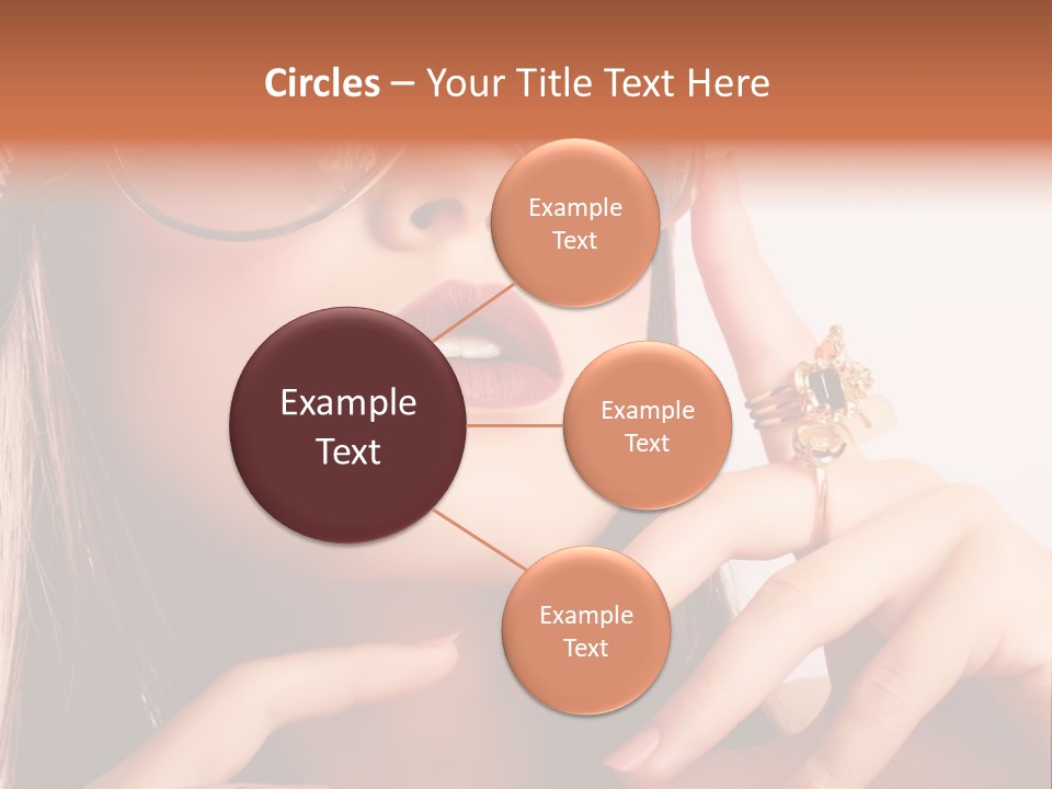 A Woman Wearing Glasses And A Hat With A Ring On Her Finger PowerPoint Template