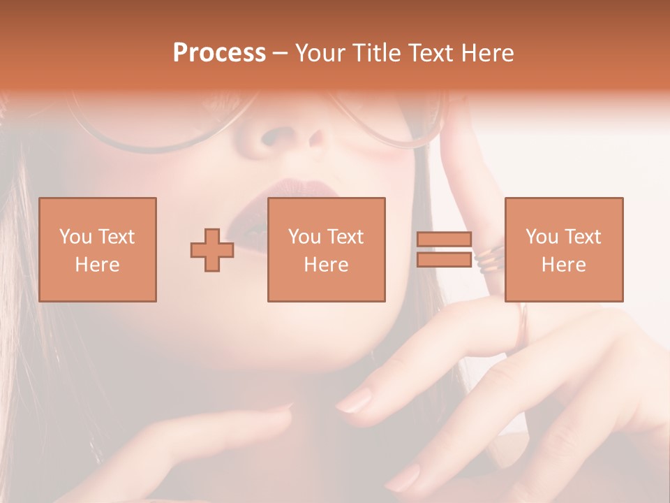 A Woman Wearing Glasses And A Hat With A Ring On Her Finger PowerPoint Template