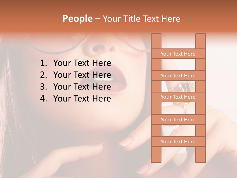 A Woman Wearing Glasses And A Hat With A Ring On Her Finger PowerPoint Template