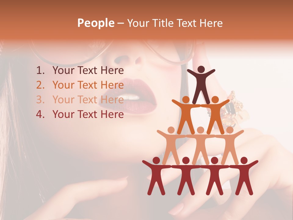 A Woman Wearing Glasses And A Hat With A Ring On Her Finger PowerPoint Template