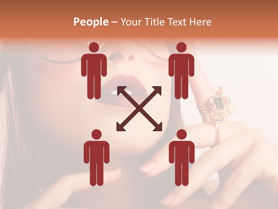 A Woman Wearing Glasses And A Hat With A Ring On Her Finger PowerPoint Template