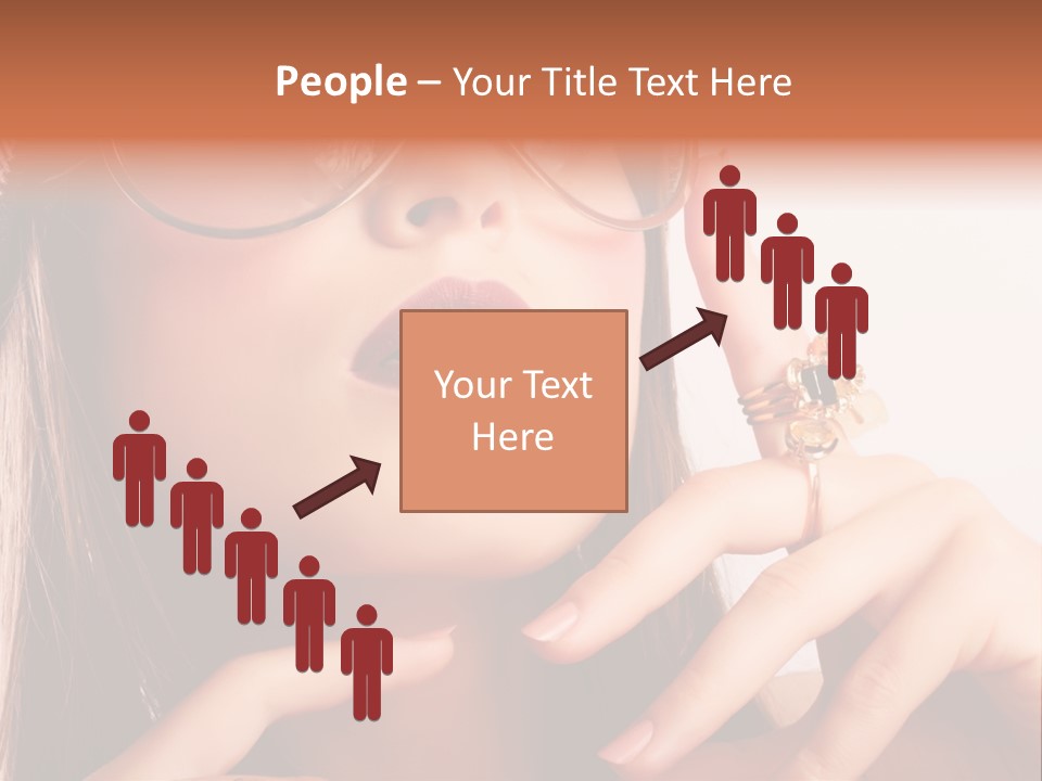 A Woman Wearing Glasses And A Hat With A Ring On Her Finger PowerPoint Template