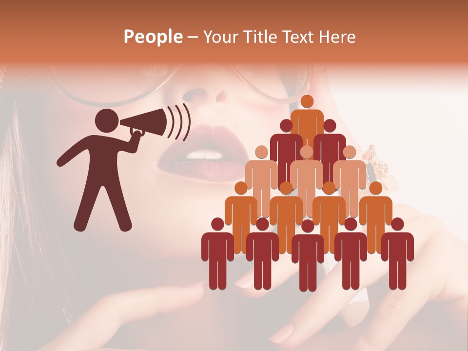 A Woman Wearing Glasses And A Hat With A Ring On Her Finger PowerPoint Template