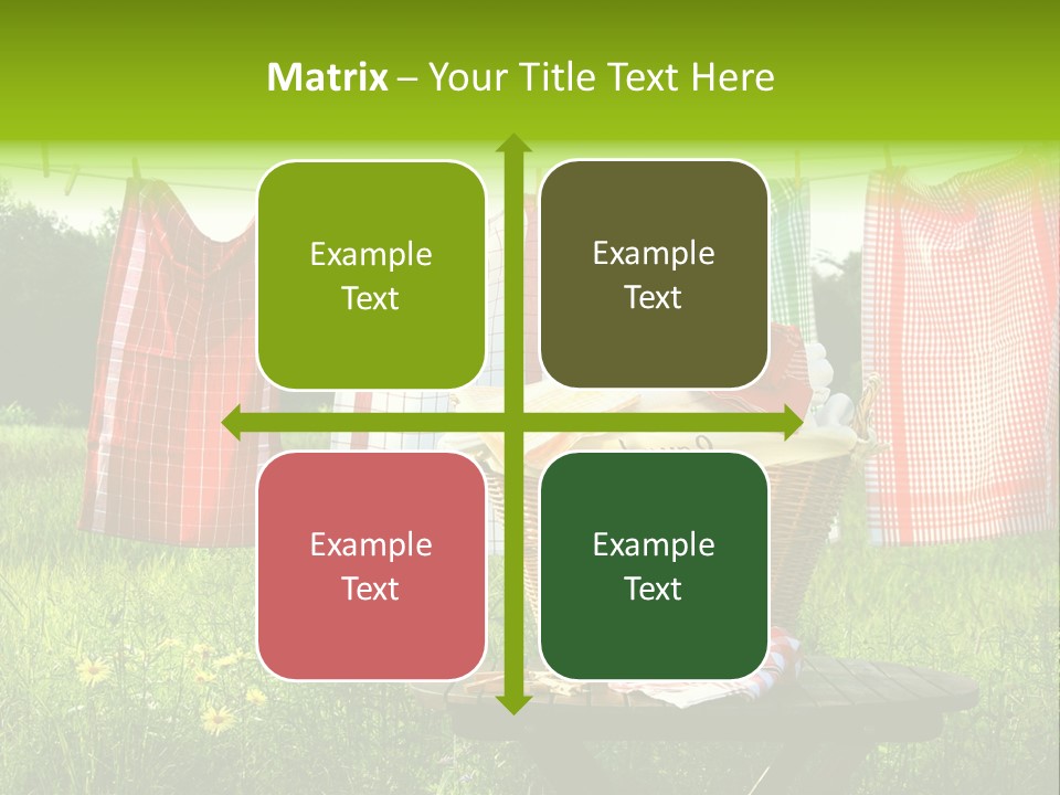 A Basket With Clothes Hanging On A Clothes Line PowerPoint Template