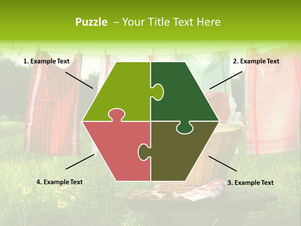 A Basket With Clothes Hanging On A Clothes Line PowerPoint Template