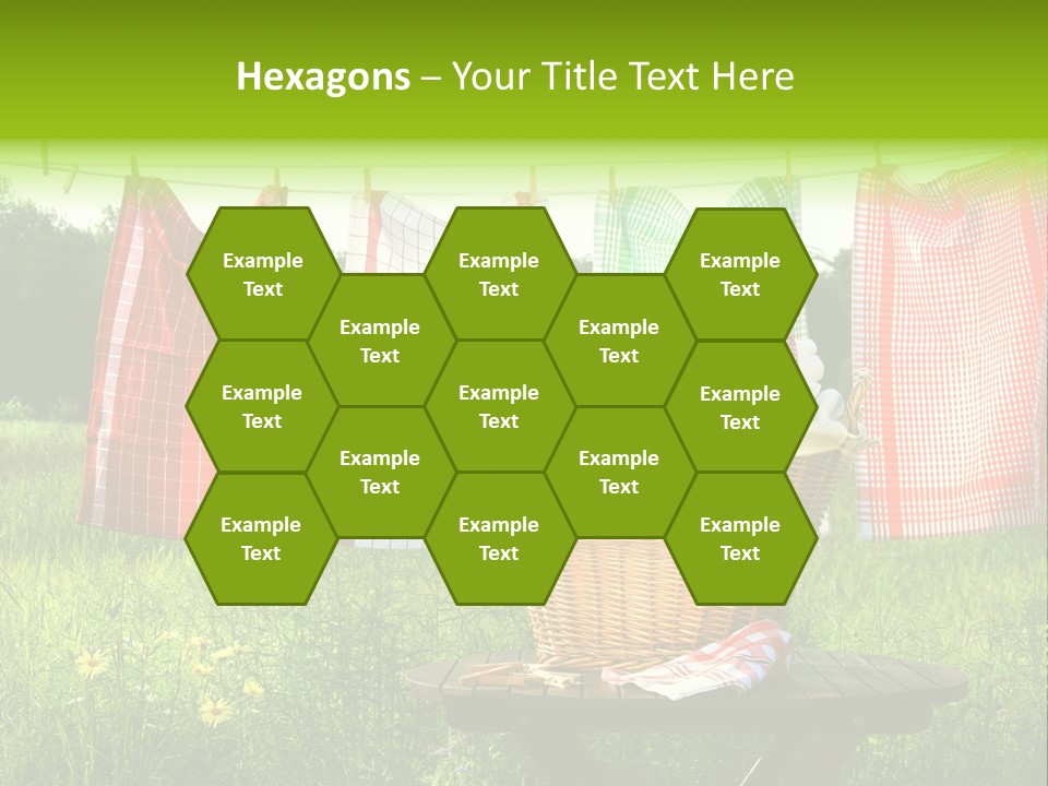 A Basket With Clothes Hanging On A Clothes Line PowerPoint Template