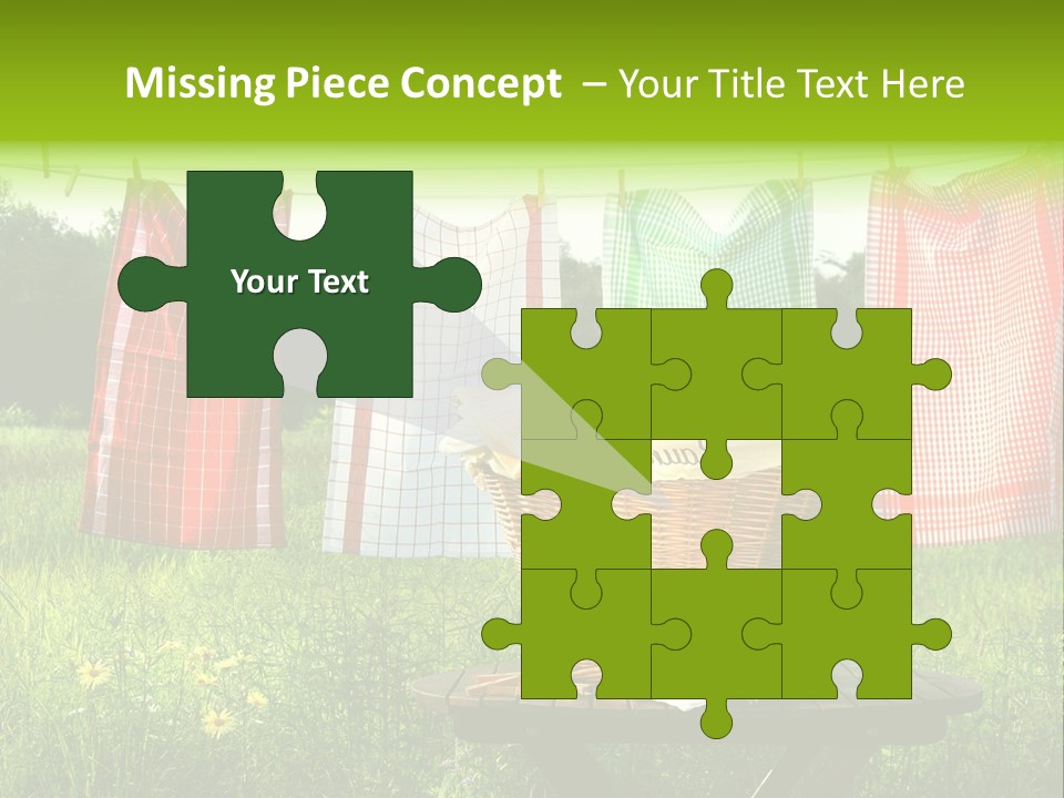 A Basket With Clothes Hanging On A Clothes Line PowerPoint Template