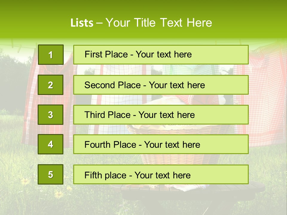 A Basket With Clothes Hanging On A Clothes Line PowerPoint Template