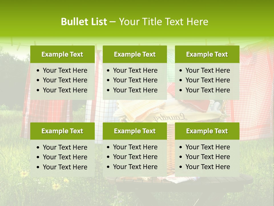 A Basket With Clothes Hanging On A Clothes Line PowerPoint Template