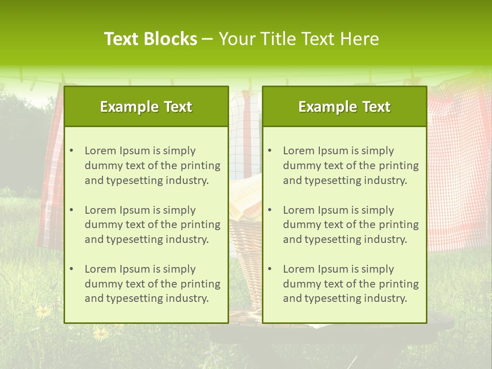 A Basket With Clothes Hanging On A Clothes Line PowerPoint Template