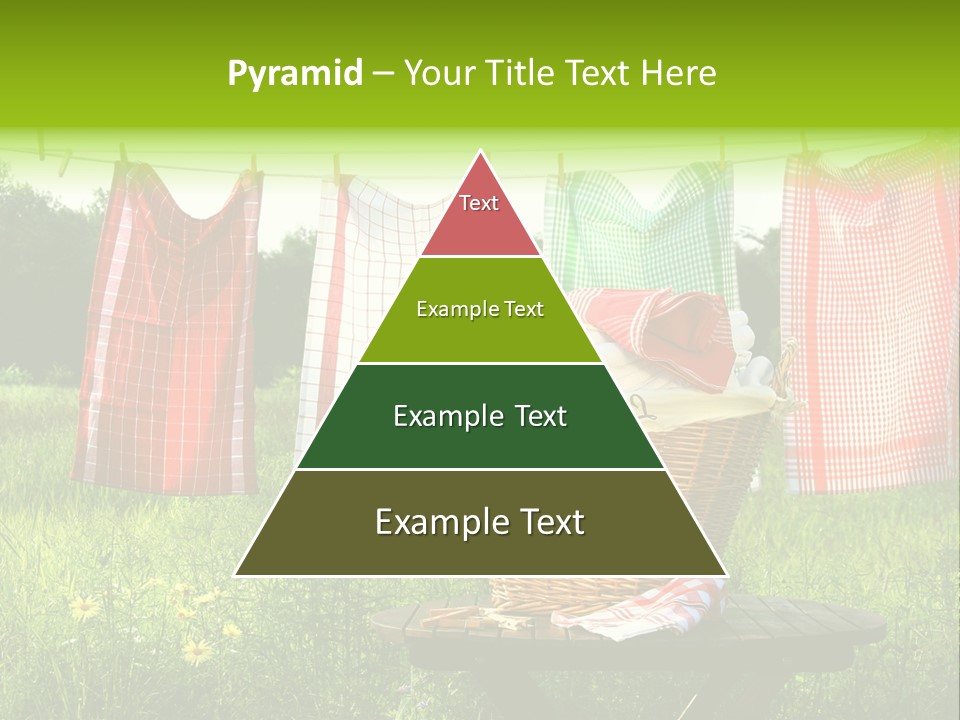 A Basket With Clothes Hanging On A Clothes Line PowerPoint Template