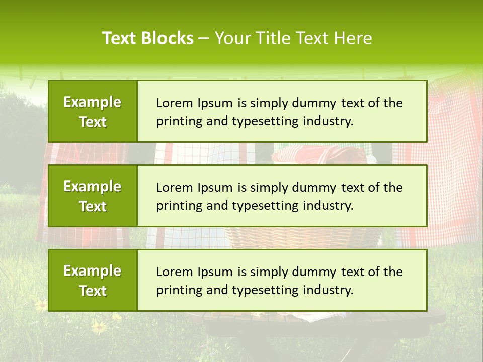 A Basket With Clothes Hanging On A Clothes Line PowerPoint Template
