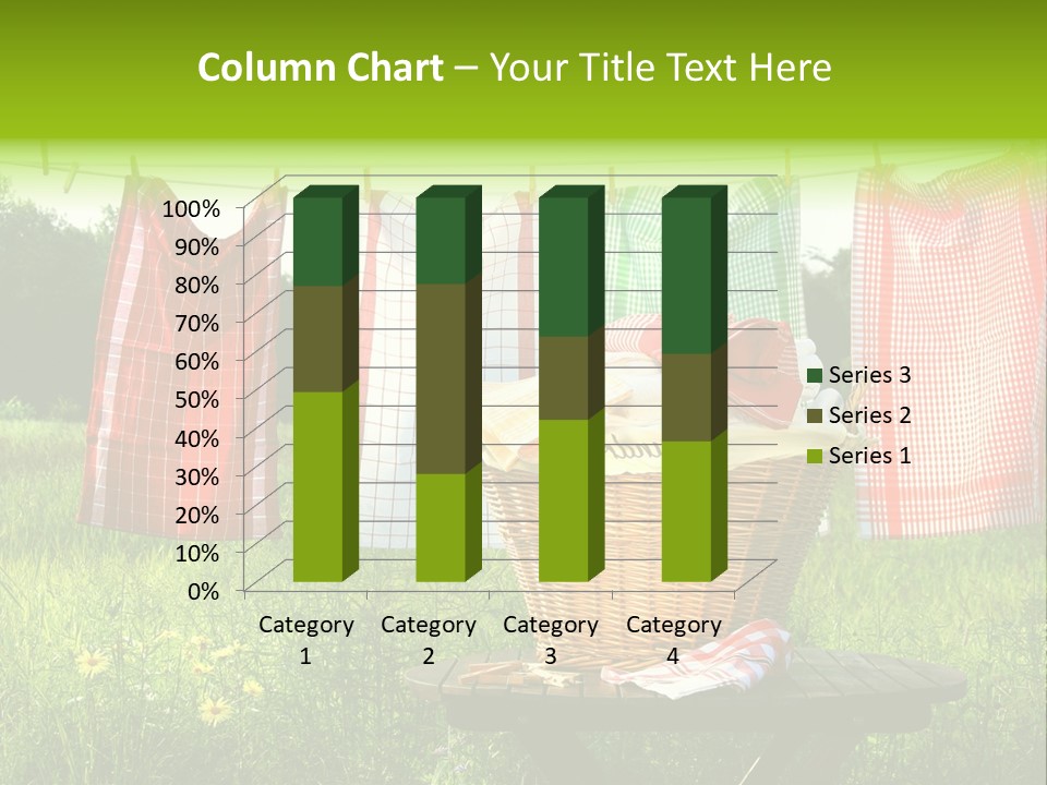A Basket With Clothes Hanging On A Clothes Line PowerPoint Template
