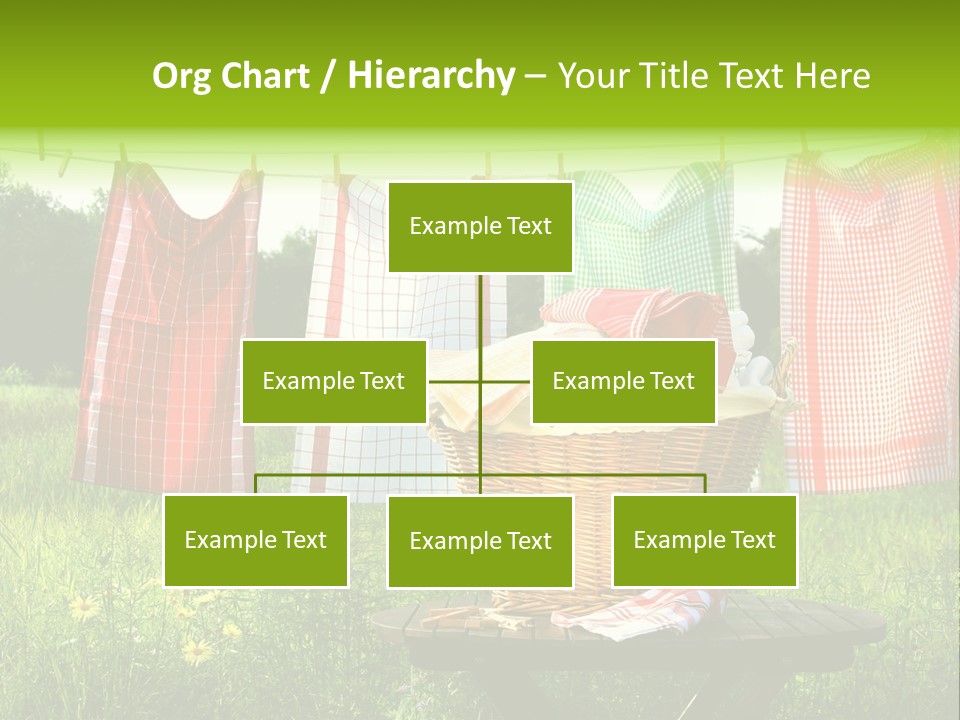A Basket With Clothes Hanging On A Clothes Line PowerPoint Template