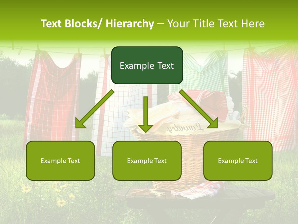 A Basket With Clothes Hanging On A Clothes Line PowerPoint Template