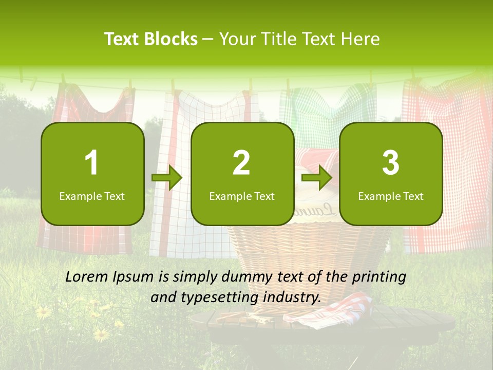 A Basket With Clothes Hanging On A Clothes Line PowerPoint Template