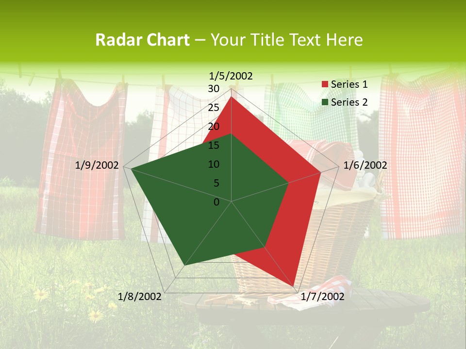 A Basket With Clothes Hanging On A Clothes Line PowerPoint Template