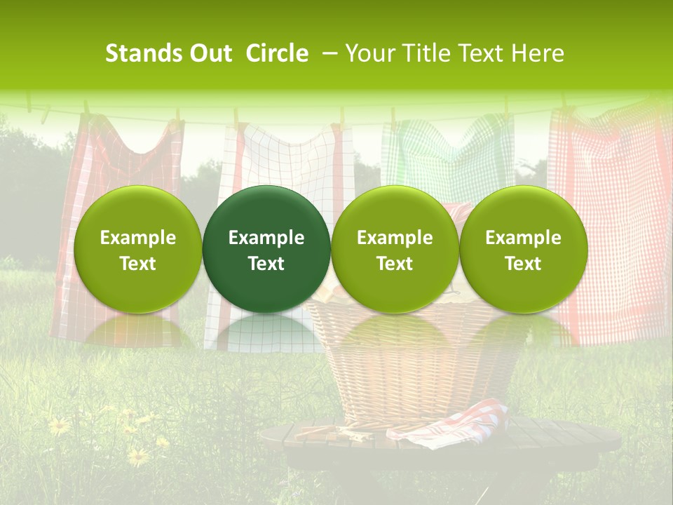 A Basket With Clothes Hanging On A Clothes Line PowerPoint Template