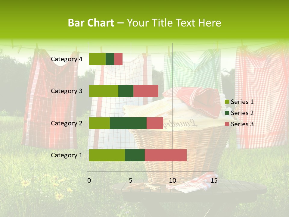 A Basket With Clothes Hanging On A Clothes Line PowerPoint Template