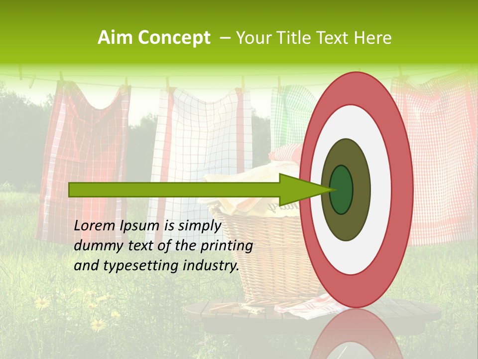 A Basket With Clothes Hanging On A Clothes Line PowerPoint Template