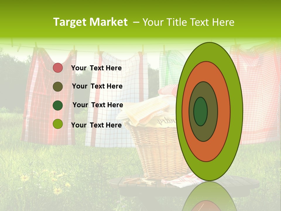 A Basket With Clothes Hanging On A Clothes Line PowerPoint Template