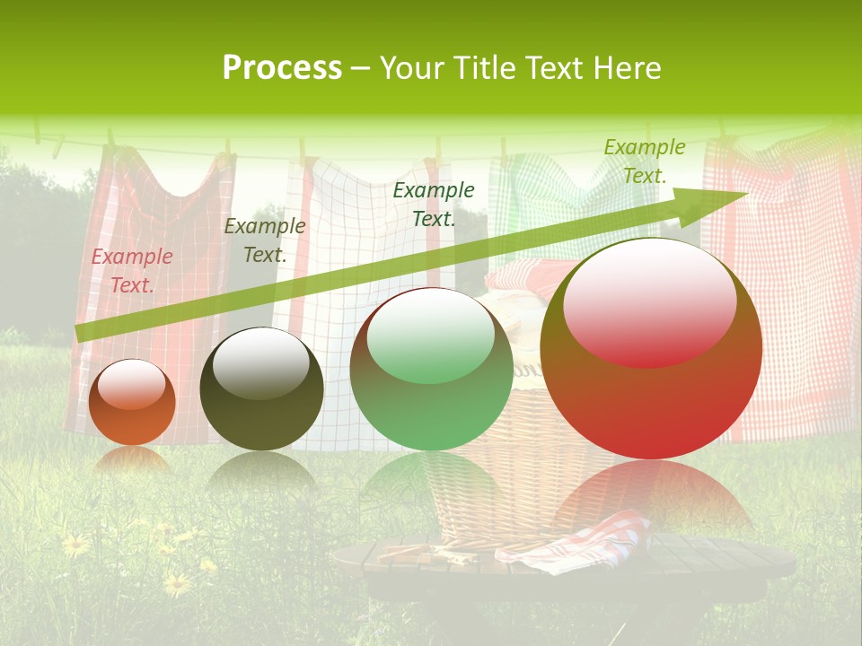 A Basket With Clothes Hanging On A Clothes Line PowerPoint Template