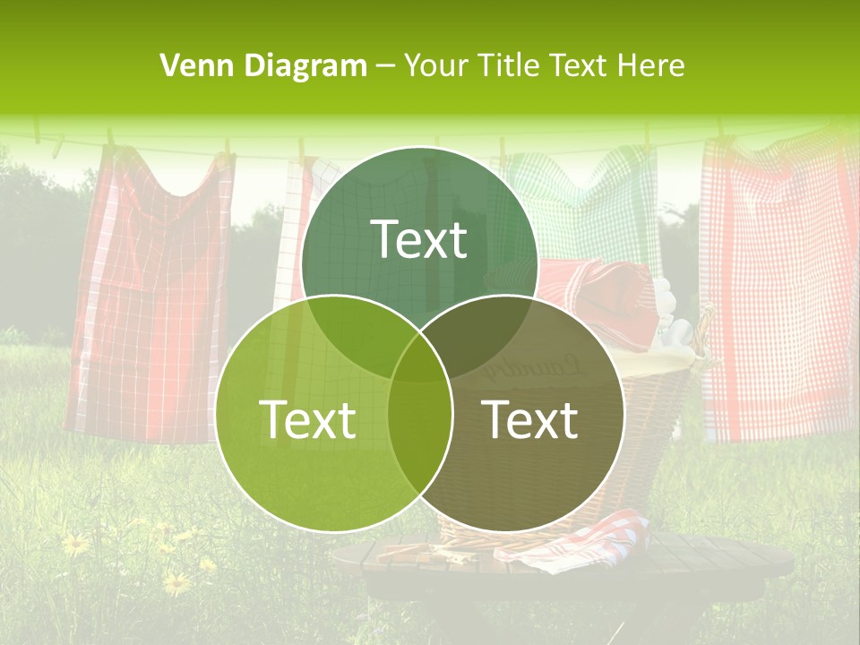 A Basket With Clothes Hanging On A Clothes Line PowerPoint Template