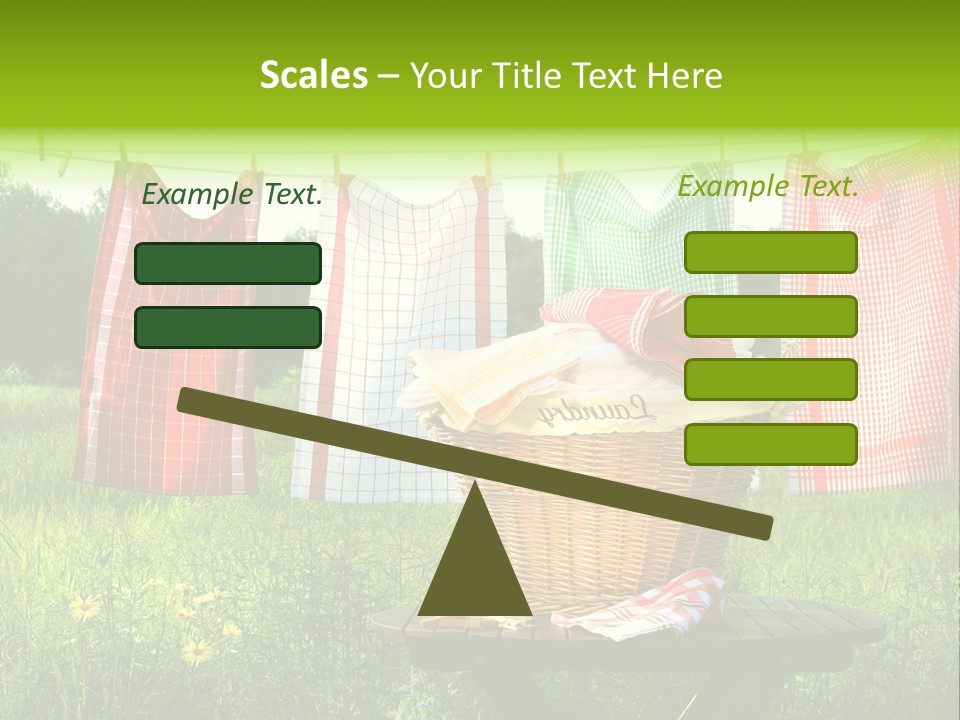 A Basket With Clothes Hanging On A Clothes Line PowerPoint Template