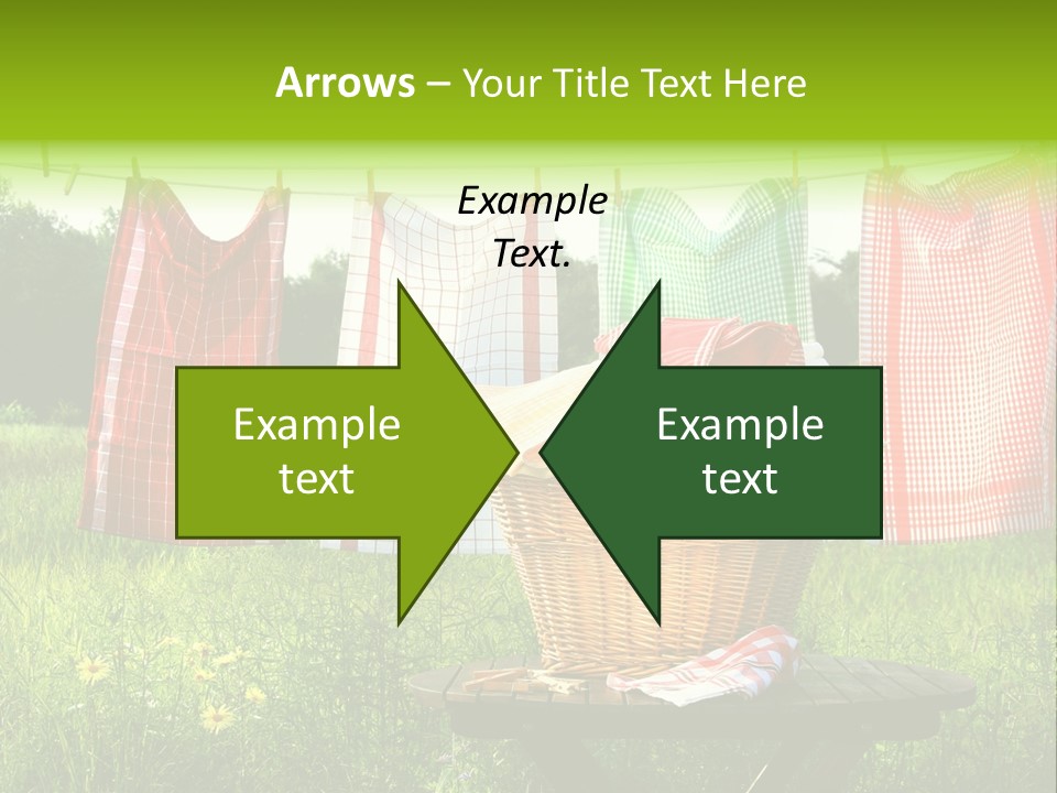 A Basket With Clothes Hanging On A Clothes Line PowerPoint Template
