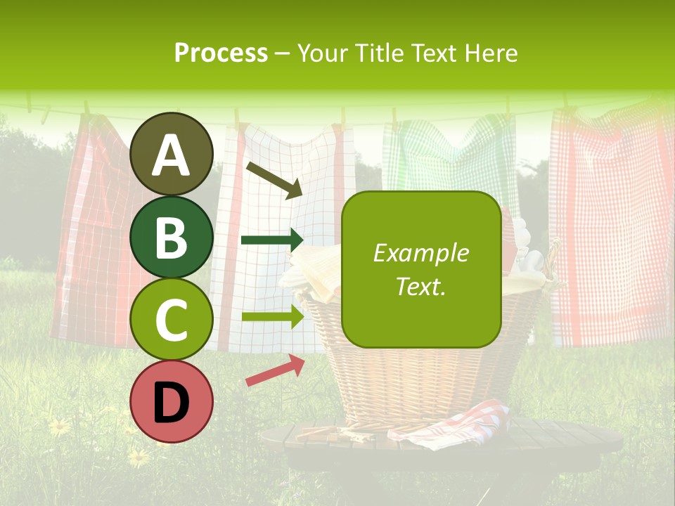 A Basket With Clothes Hanging On A Clothes Line PowerPoint Template