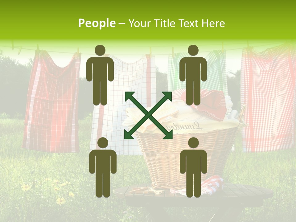 A Basket With Clothes Hanging On A Clothes Line PowerPoint Template