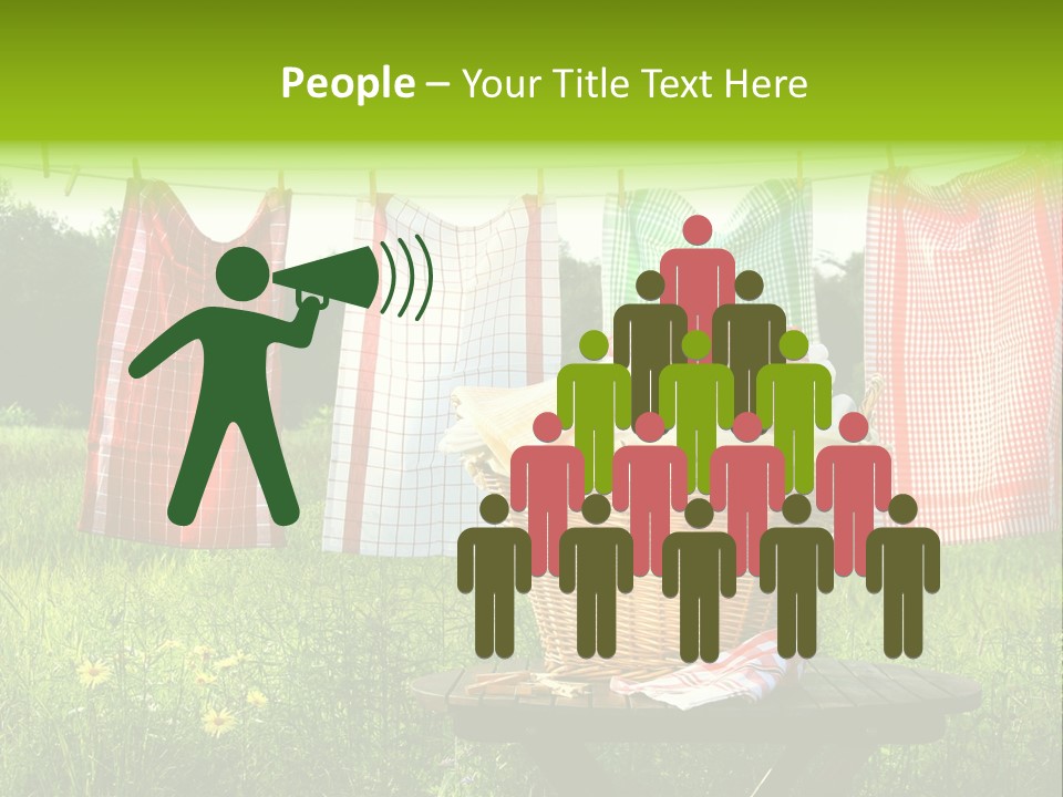 A Basket With Clothes Hanging On A Clothes Line PowerPoint Template