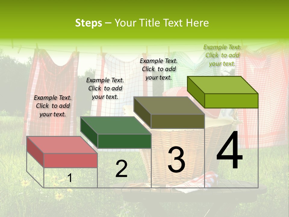 A Basket With Clothes Hanging On A Clothes Line PowerPoint Template