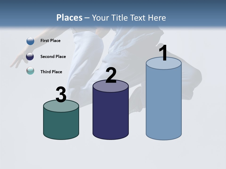 A Man Is Jumping In The Air With His Feet In The Air PowerPoint Template