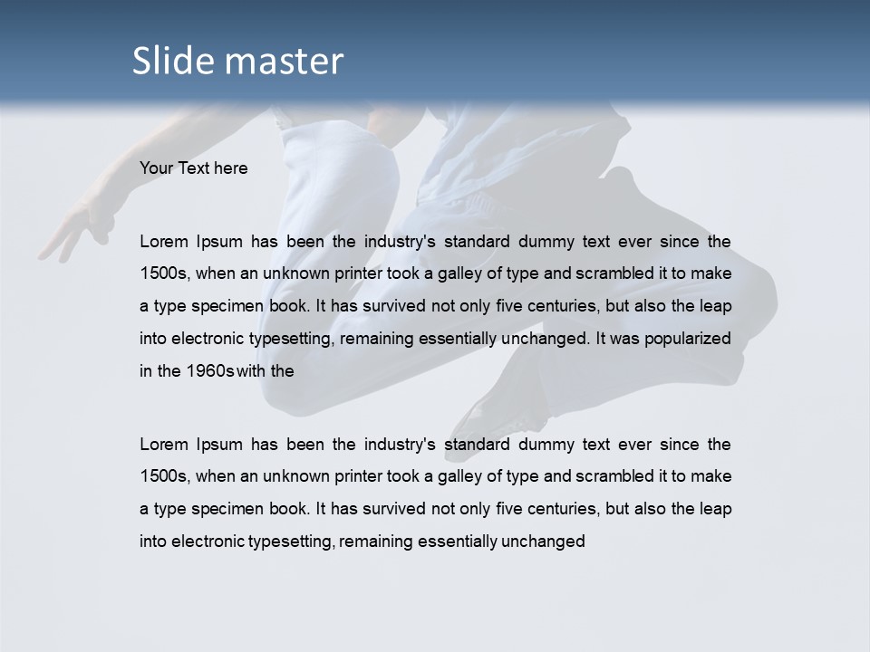 A Man Is Jumping In The Air With His Feet In The Air PowerPoint Template