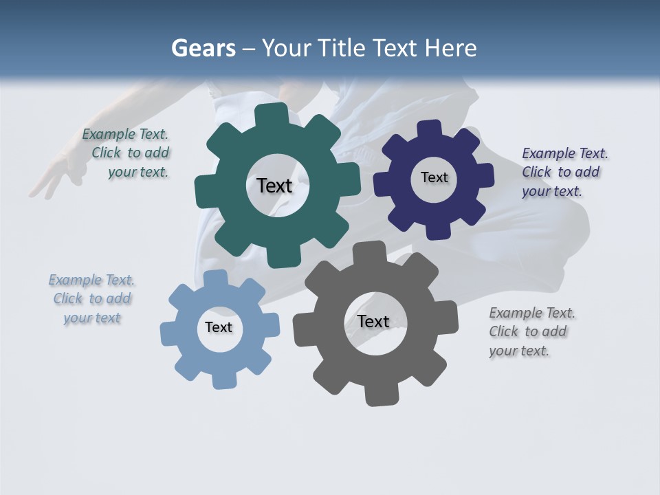 A Man Is Jumping In The Air With His Feet In The Air PowerPoint Template