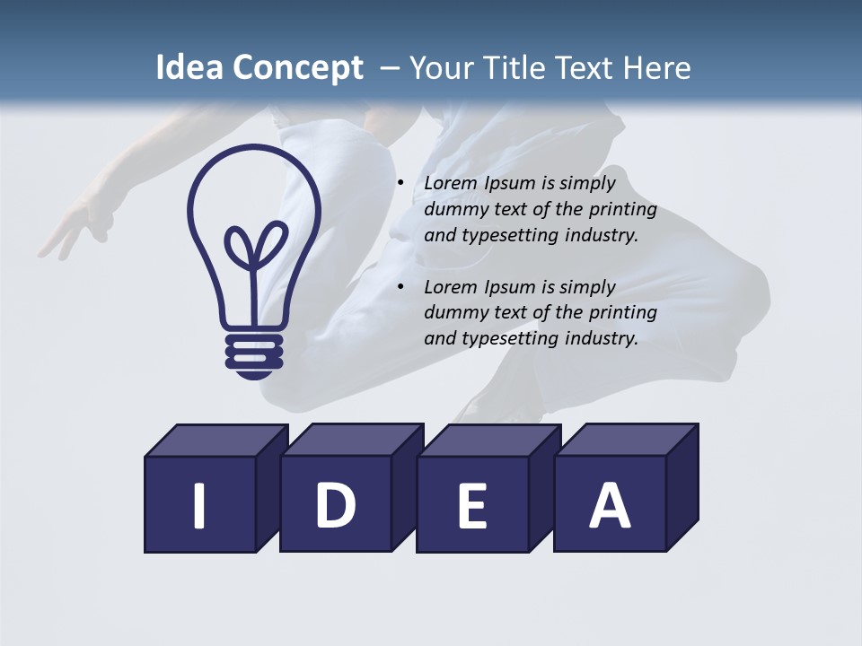 A Man Is Jumping In The Air With His Feet In The Air PowerPoint Template