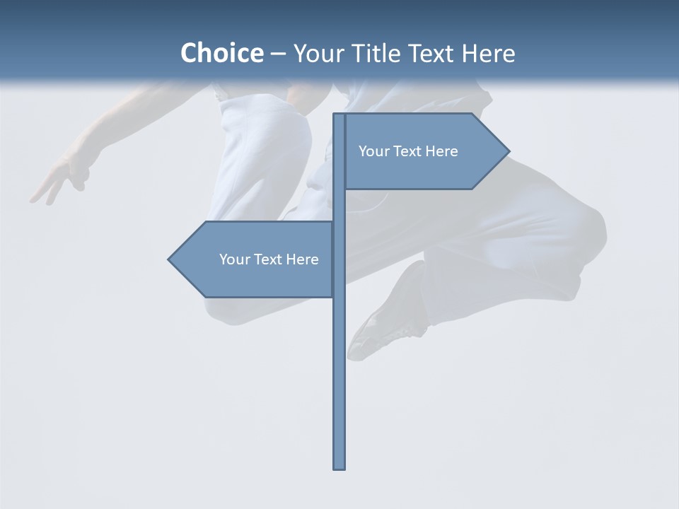 A Man Is Jumping In The Air With His Feet In The Air PowerPoint Template