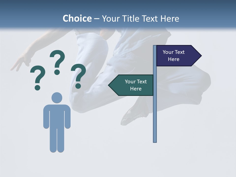 A Man Is Jumping In The Air With His Feet In The Air PowerPoint Template