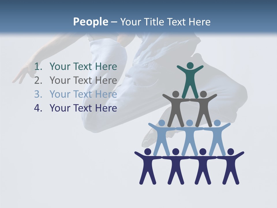 A Man Is Jumping In The Air With His Feet In The Air PowerPoint Template