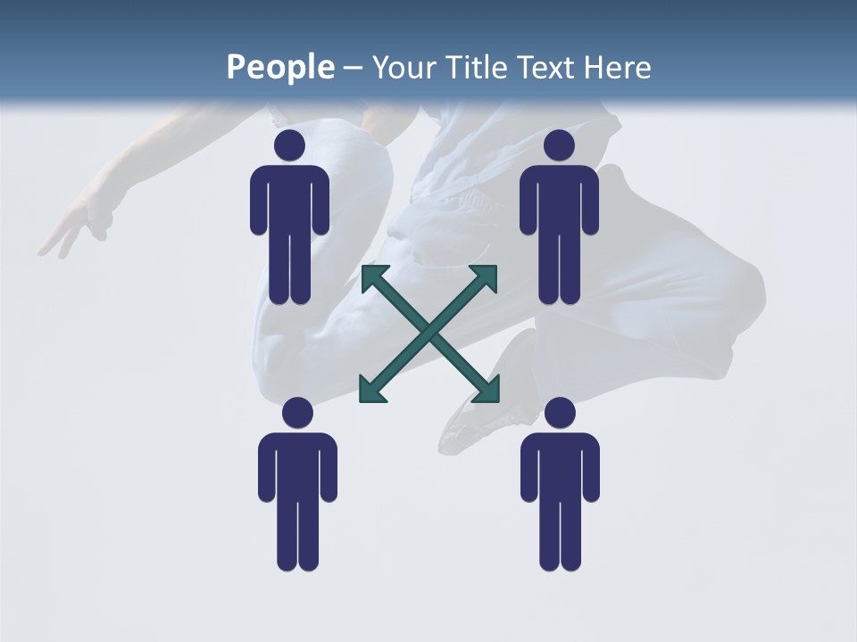 A Man Is Jumping In The Air With His Feet In The Air PowerPoint Template