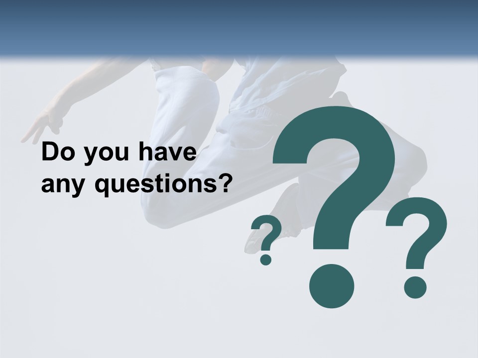 A Man Is Jumping In The Air With His Feet In The Air PowerPoint Template