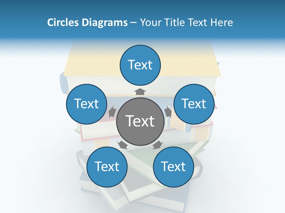 A Stack Of Books Powerpoint Presentation Template PowerPoint Template