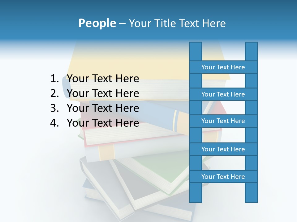 A Stack Of Books Powerpoint Presentation Template PowerPoint Template