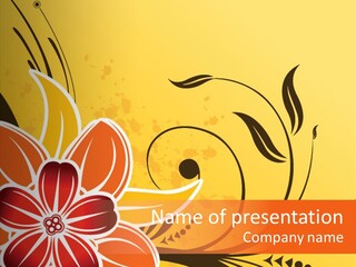 A Yellow And Red Flower Powerpoint Presentation PowerPoint Template