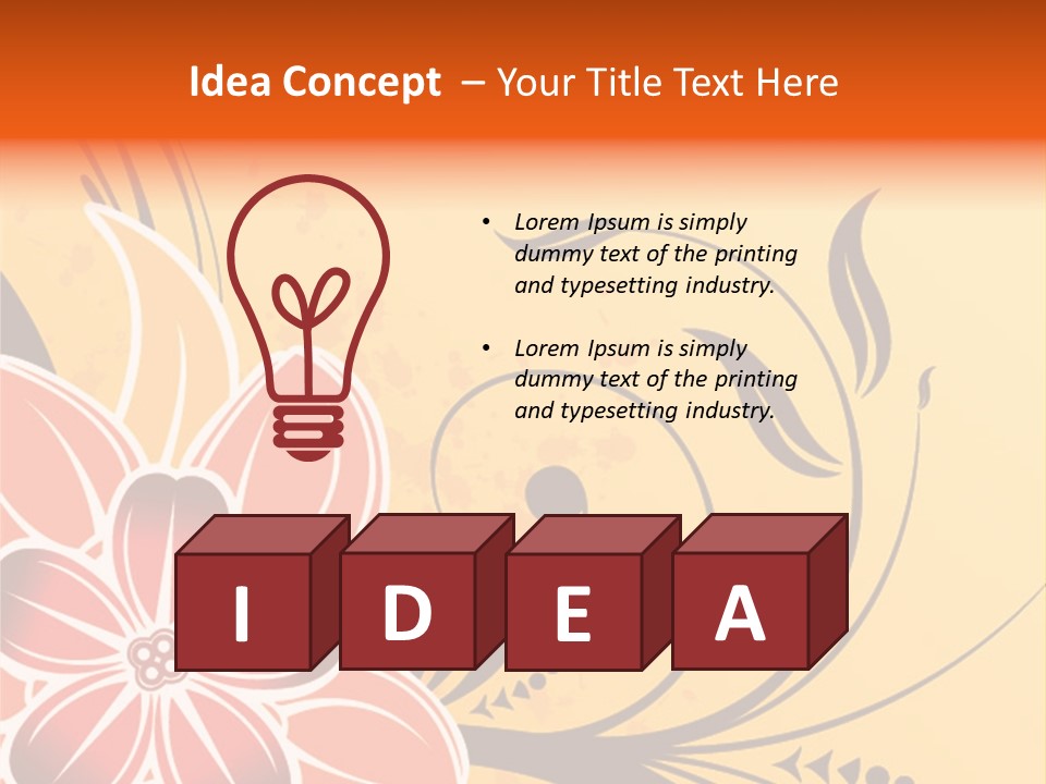 A Yellow And Red Flower Powerpoint Presentation PowerPoint Template